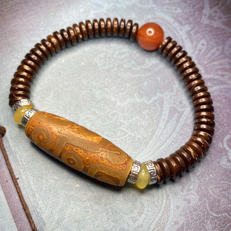 BWOOOH Tibetan Nine-Eye Dzi Bead Wealth Bracelet
