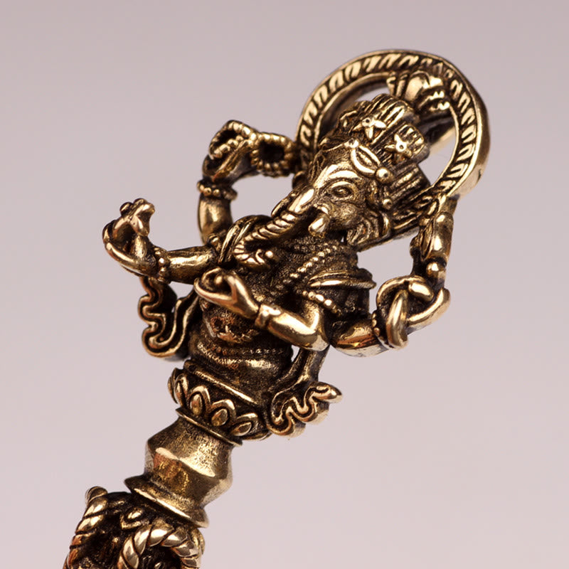 BWOOOH Tibetan Ganesh Ganpati Elephant God of Wealth Dorje Vajra Spiritual Power Necklace Pendant