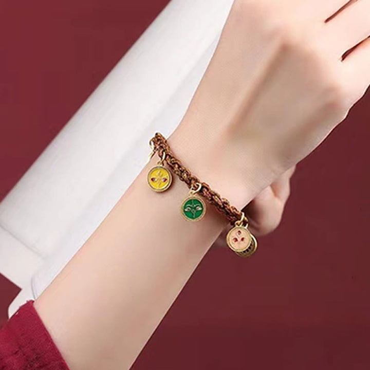 BWOOOH Tibetan Five God Of Wealth Thangka Luck Braid String Bracelet
