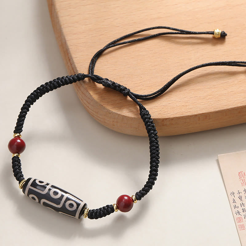 BWOOOH Handcrafted Tibetan Nine-eye Dzi Bead Protection Bracelet
