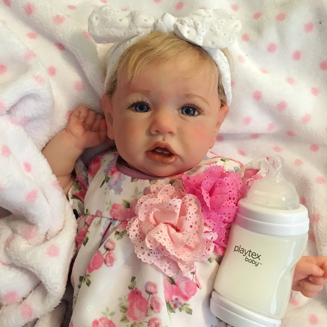 [Blonde Hair Girl] 12" &16" Pure Platinum Solid Full Silicone Baby Doll Girl Cindy with Delicate Reborn Gift