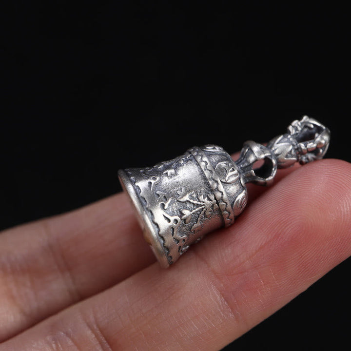 BWOOOH Tibet 925 Sterling Silver Om Mani Padme Hum Dorje Bell Vajra Engraved Enlightenm | Sterling Silver