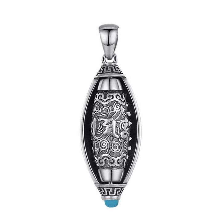 BWOOOH Tibet Om Mani Padme Hum Protection Necklace Rotatable Pendant