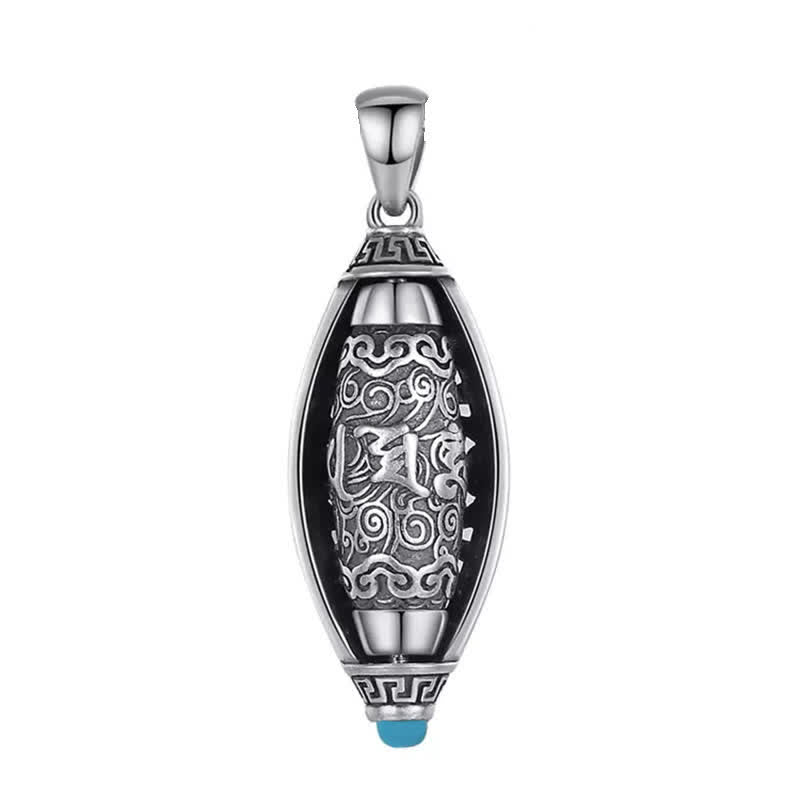 BWOOOH Tibet Om Mani Padme Hum Protection Necklace Rotatable Pendant