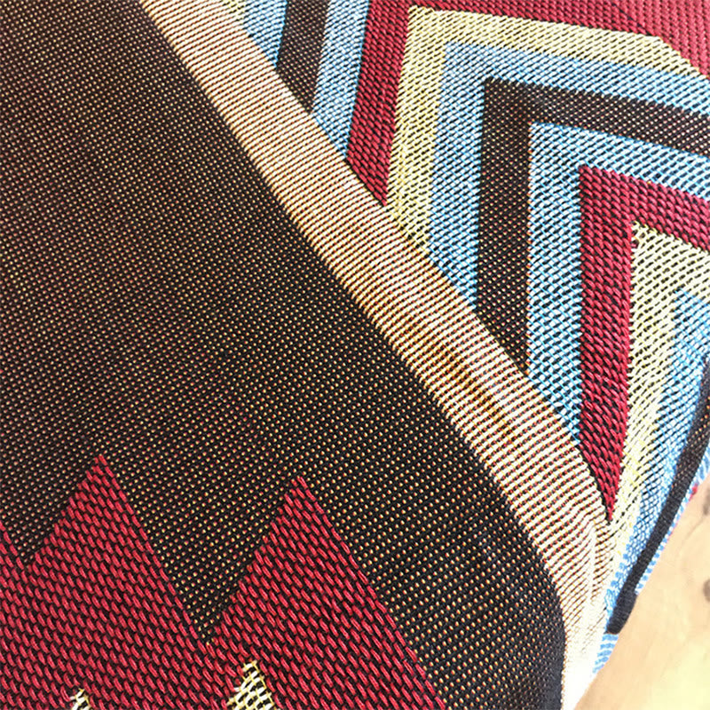 BWOOOH Tibetan Geometric Hand-Dyed Craftsman Blanket
