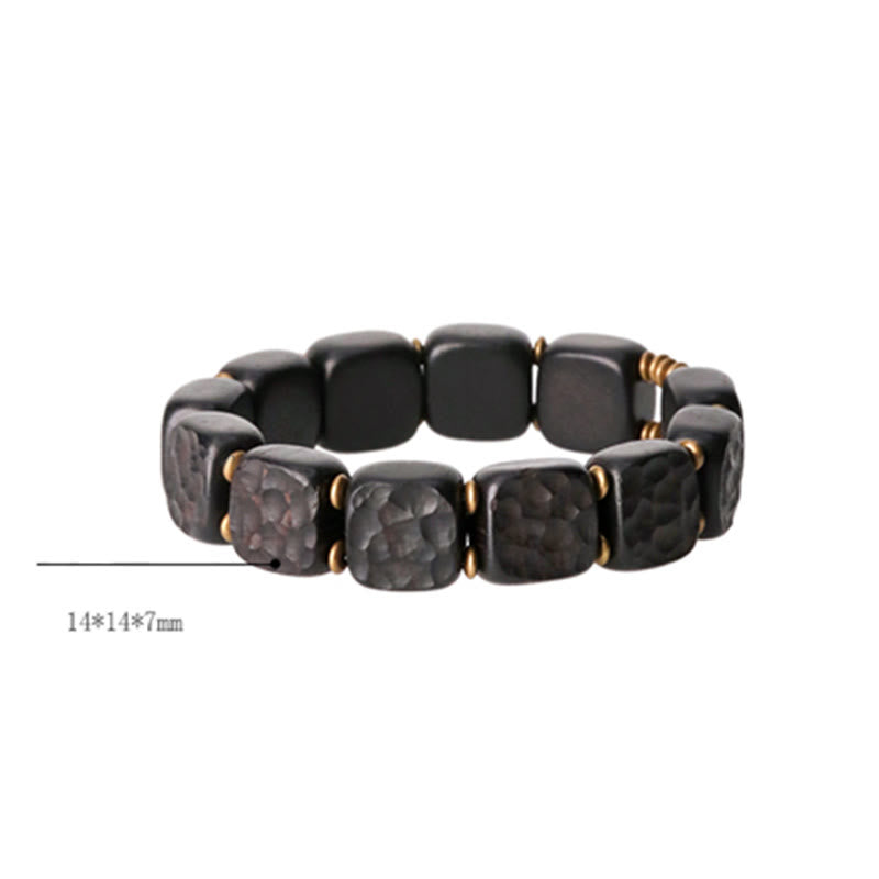 BWOOOH Retro Ebony Wood Texture Style Copper Peace Balance Bracelet