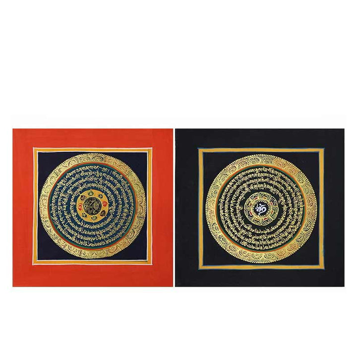 BWOOOH Tibetan Handmade Thangka Painting Spiritual Blessing Blind Box Random Color Pattern | natural stone Tibetan bracelet