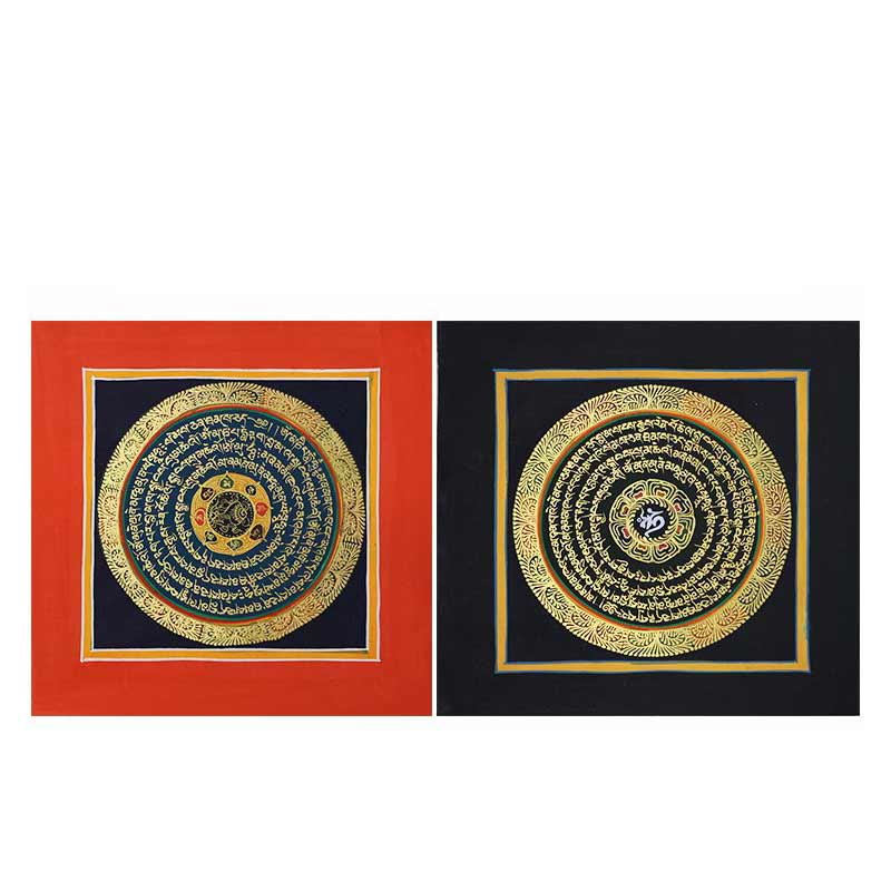 BWOOOH Tibetan Handmade Thangka Painting Spiritual Blessing Blind Box Random Color Pattern | natural stone Tibetan bracelet