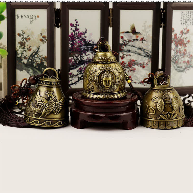 BWOOOH Feng Shui Buddha Koi Fish Phoenix Wind Chime Bell Luck Wall Hanging Decoration | spiritual healing bracelet