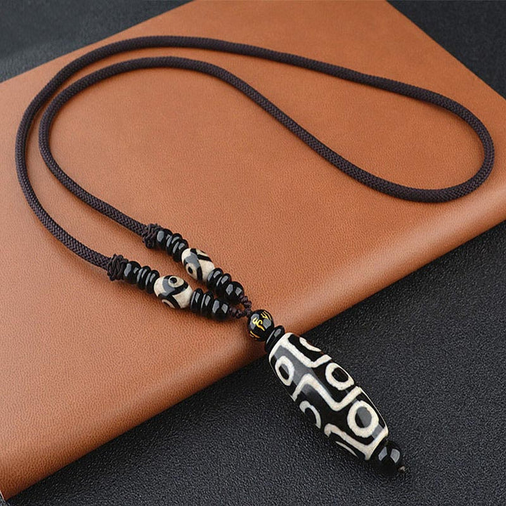 BWOOOH Nine-Eye Dzi Bead Wealth Protection Necklace