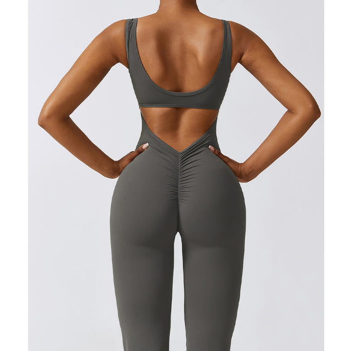 BWOOOH printed yoga pants - Women Workout Sleeveless Jumpsuit Flare 