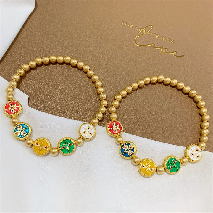 BWOOOH Tibetan Five God Of Wealth Copper Beads Luck Bracelet