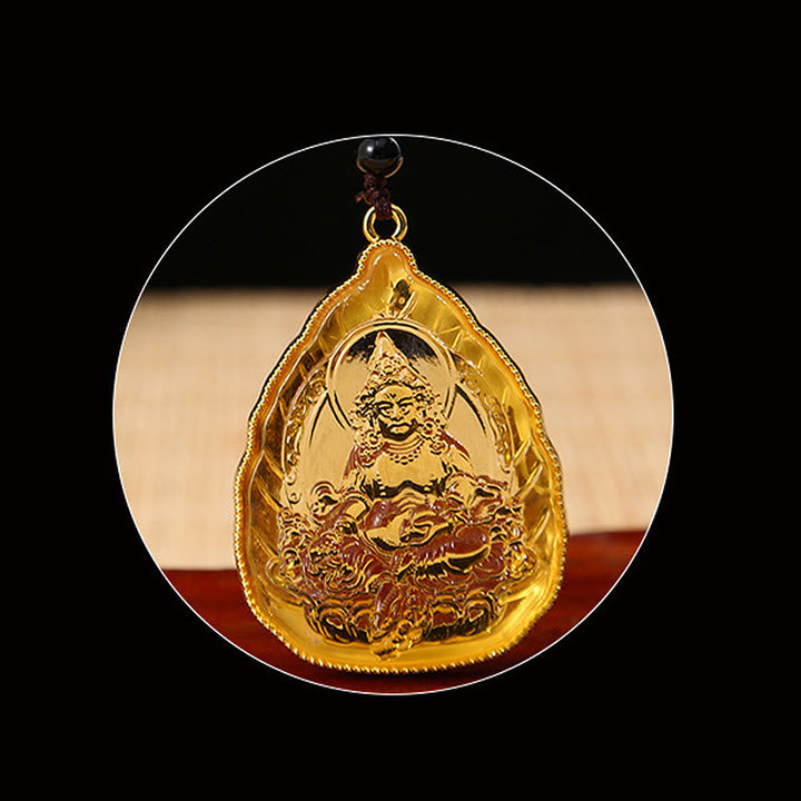 BWOOOH Tibetan Buddha Liuli Crystal Serenity Necklace Pendant