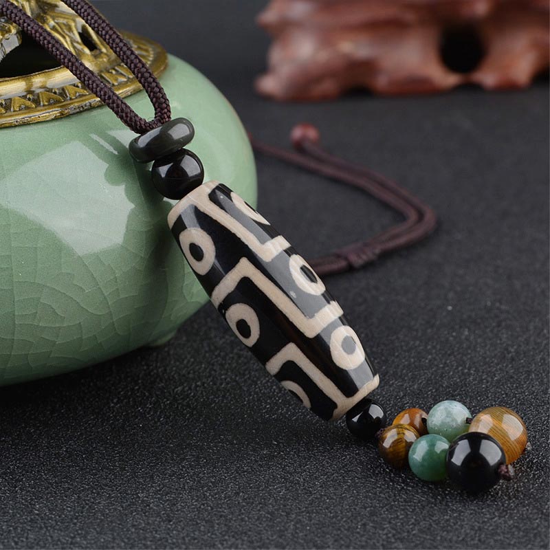 BWOOOH Nine-Eye Dzi Bead Wealth Protection Necklace