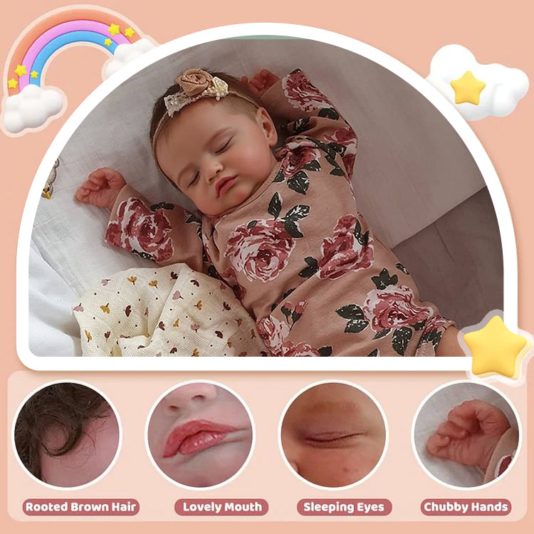 [Heartbeat & Sound] 20 '' Adalia Lifelike Asleep Reborn Rosalie Baby Doll Girl Gifts For Kids 2025 By Rsgdolls®