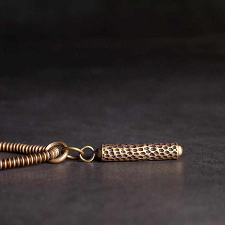 BWOOOH Vintage Lava Rock Brass Copper Healing Multilayered Bracelet