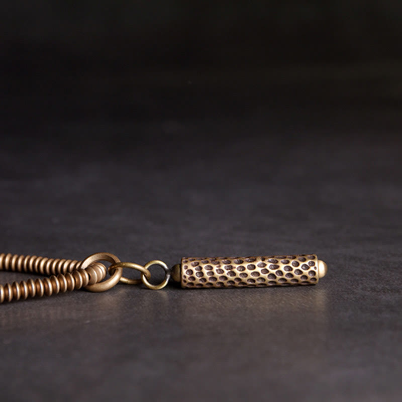 BWOOOH Vintage Lava Rock Brass Copper Healing Multilayered Bracelet