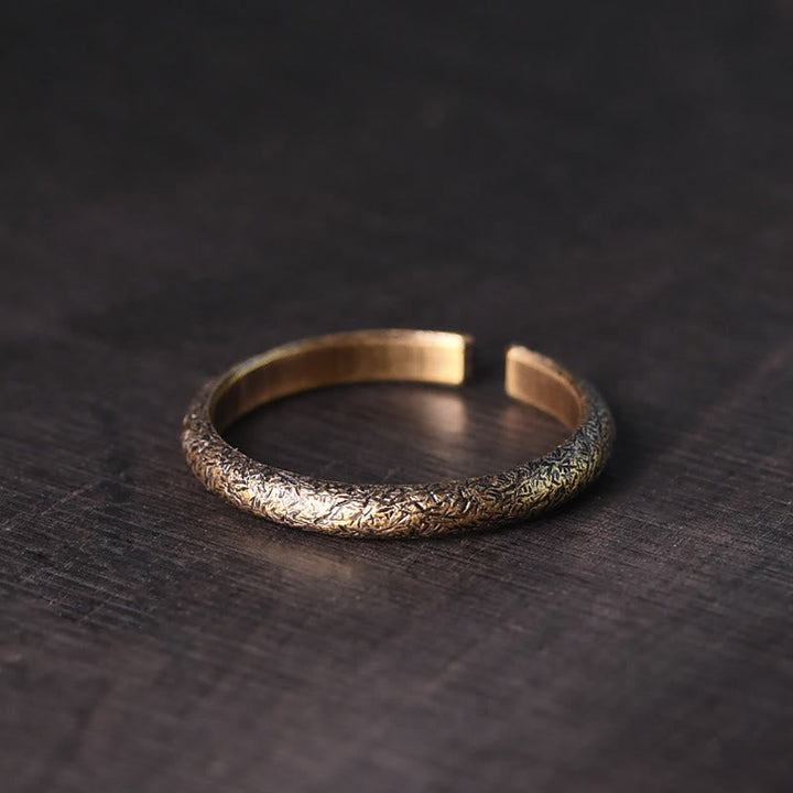 BWOOOH Tibetan Vintage Texture Design Copper Luck Couple Ring