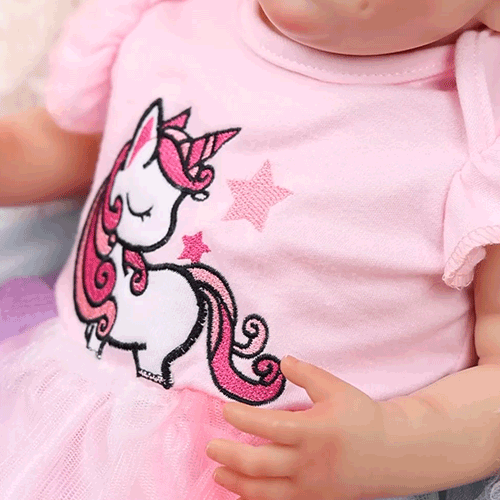 20" Reborn Toddler Realistic Baby Doll Girl Kezan with Brown Hair Special Gifts For Chirdren