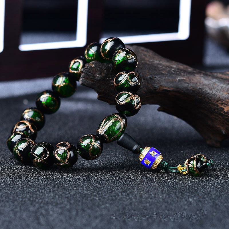 BWOOOH Tibetan Dragon Vein Agate Healing Bracelet  -  Dragon Tibetan bracelet for spiritual healing and mindful living