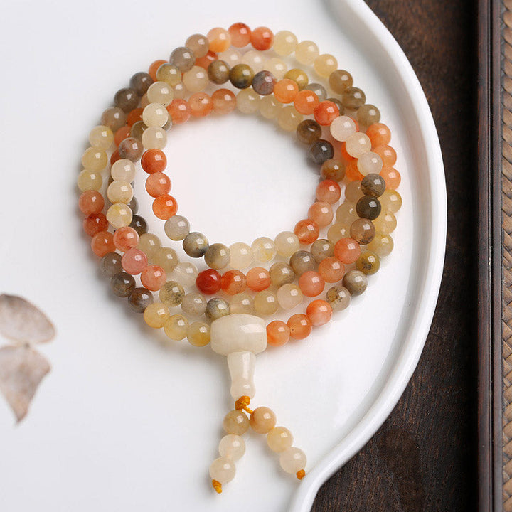 BWOOOH 108 Beads Natural Red Agate Mala Protection Bracelet
