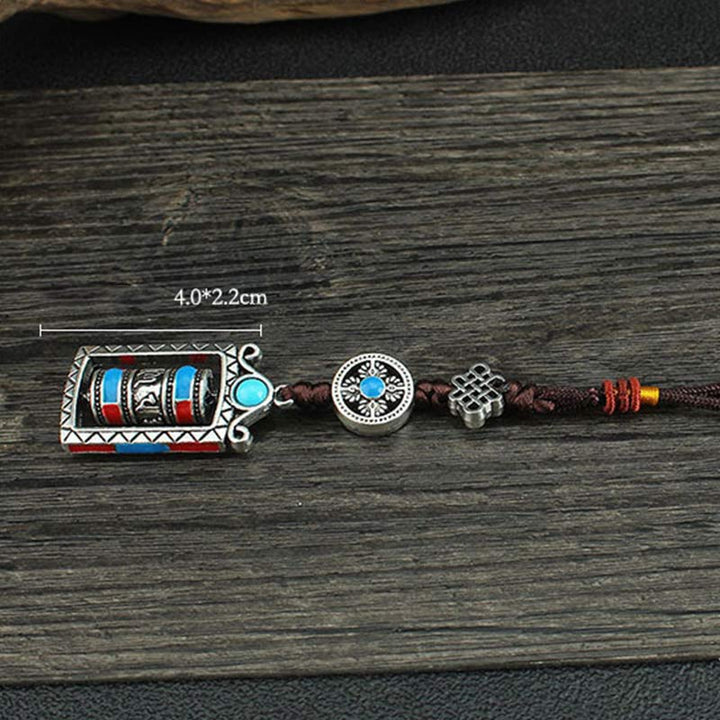 BWOOOH Six True Words Prayer Wheel Rotation Knot Blessing Keychain Decoration | spiritual healing bracelet