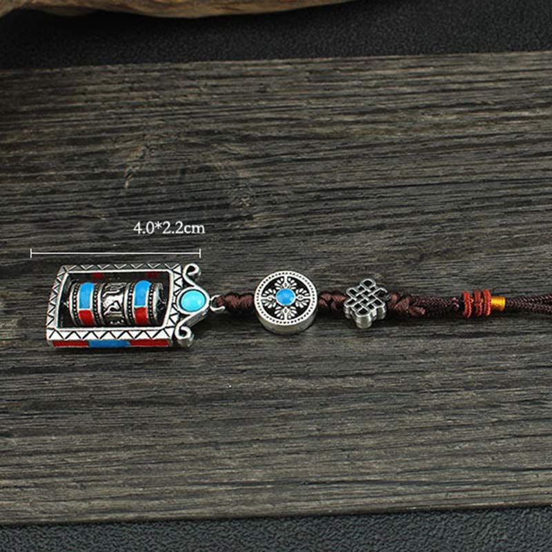 BWOOOH Six True Words Prayer Wheel Rotation Knot Blessing Keychain Decoration | spiritual healing bracelet