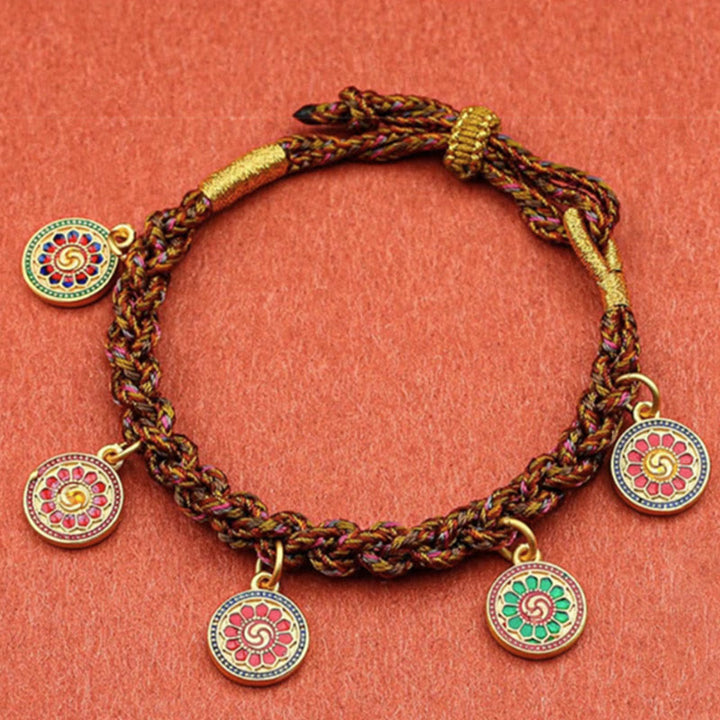 BWOOOH Tibetan Five God Of Wealth Thangka Luck Braid String Bracelet