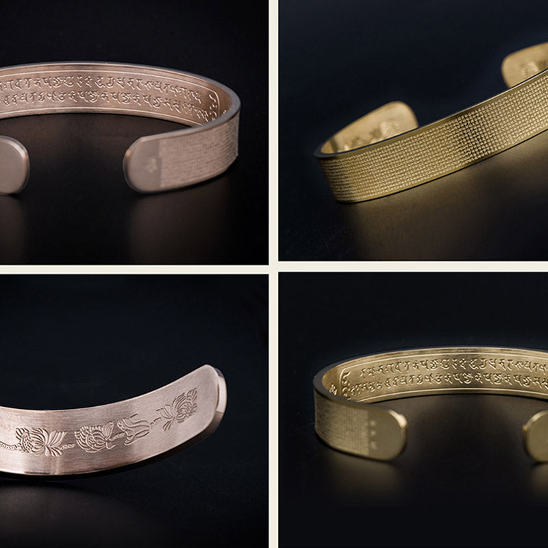 BWOOOH Shurangama Mantra Engraving Titanium Steel Blessing Bracelet  -  natural stone crystal healing bracelet for spiritual...