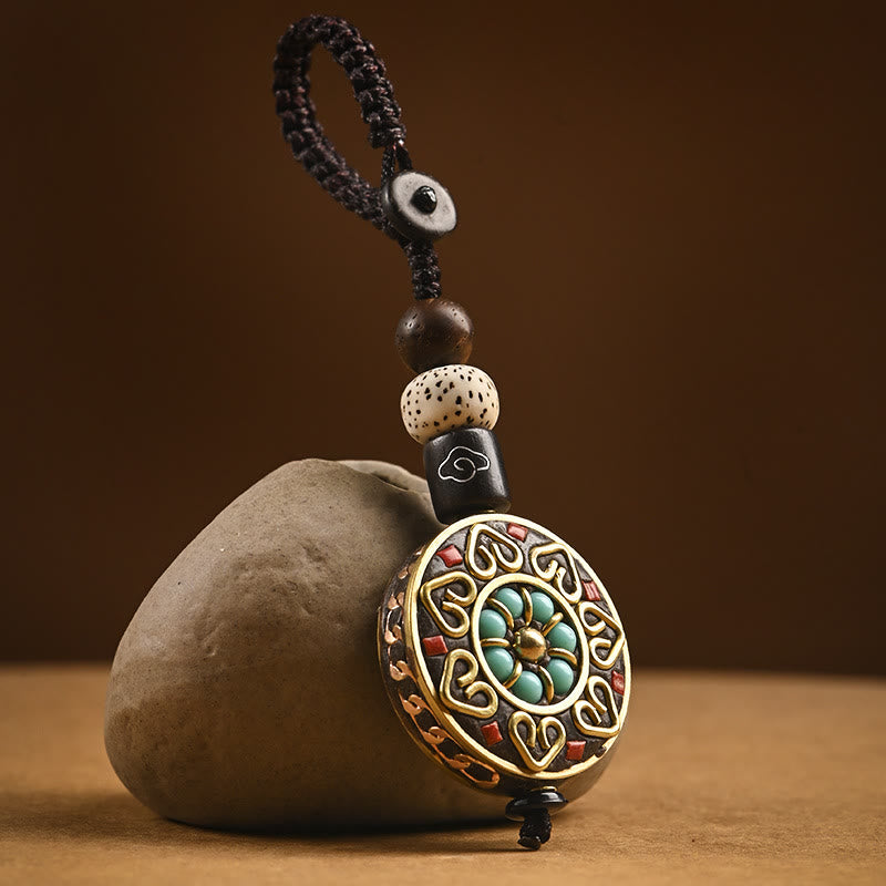 BWOOOH Tibetan Om Mani Padme Hum Bodhi Seed Peace Key Chain | Bodhi Seed Tibetan bracelet