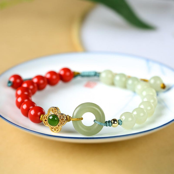 BWOOOH Natural Cinnabar Jade Blessing Bracelet
