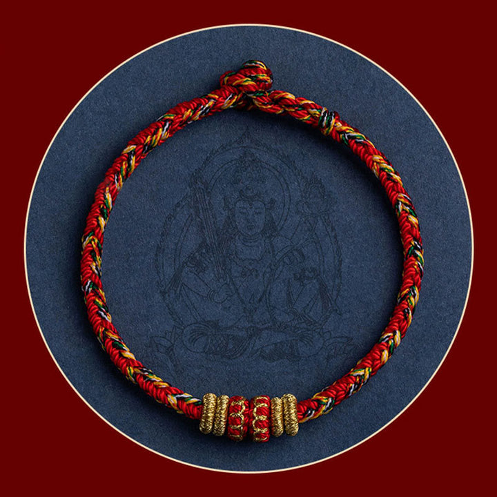 BWOOOH Tibet Handmade Chinese Zodiac Natal Buddha Luck Strength Braided String Bracelet