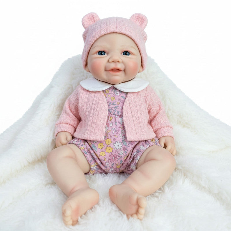 CuddleSoft 12-inch Solid Silicone Reborn Baby - Bathable, Stretchable Limbs, Realistic Eye Material, 1000g, Lifelike Texture Companion Doll