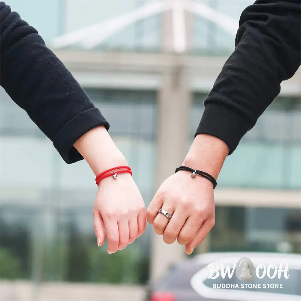 Two Magnetic Couple String Strength Bracelets connecting via a central magnetic clasp - View 9