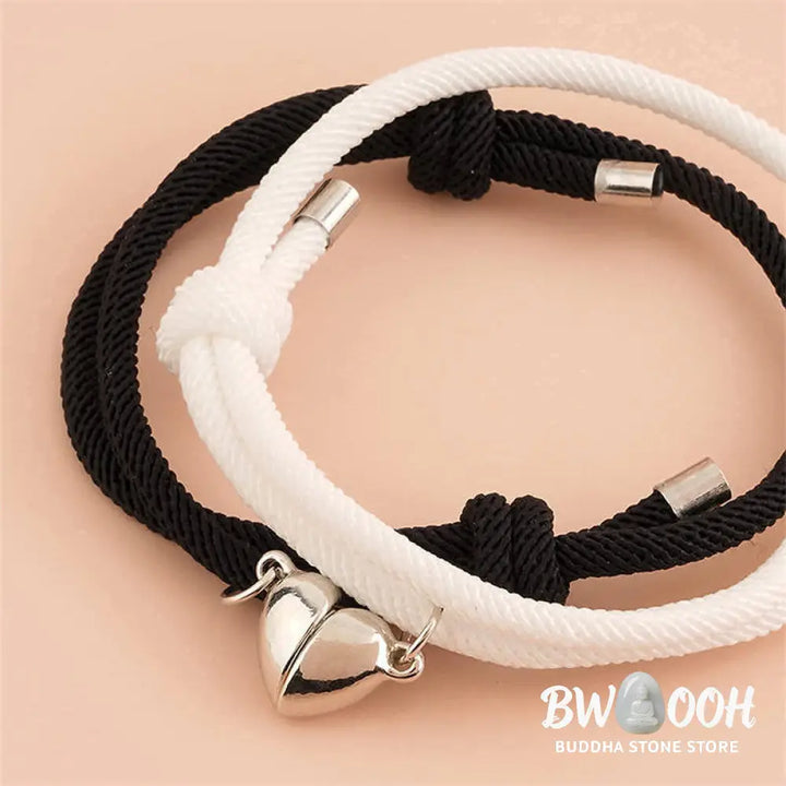 Two Magnetic Couple String Strength Bracelets connecting via a central magnetic clasp - View 5