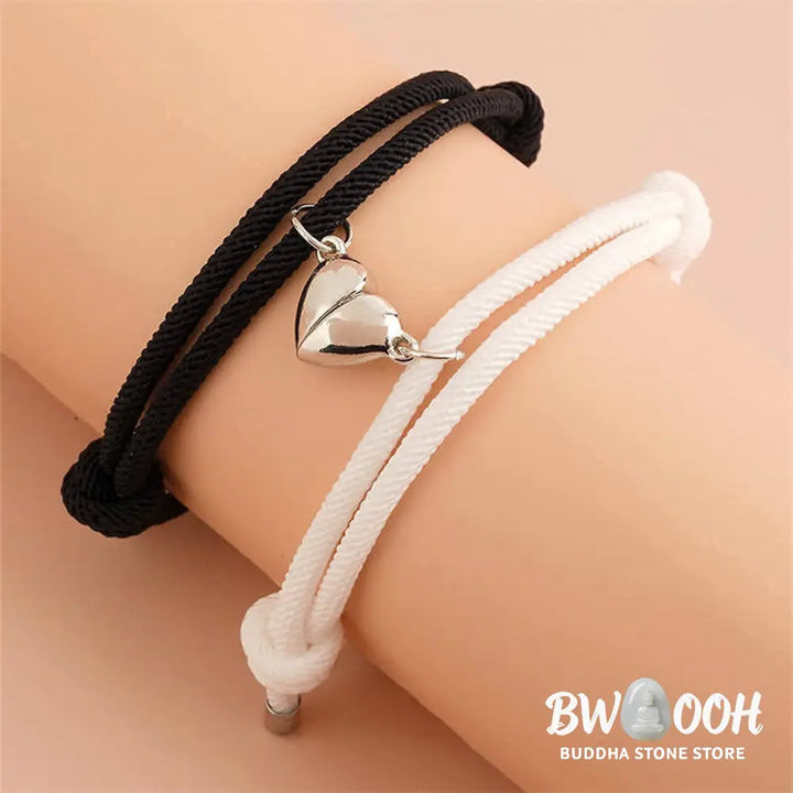 Two Magnetic Couple String Strength Bracelets connecting via a central magnetic clasp - View 4