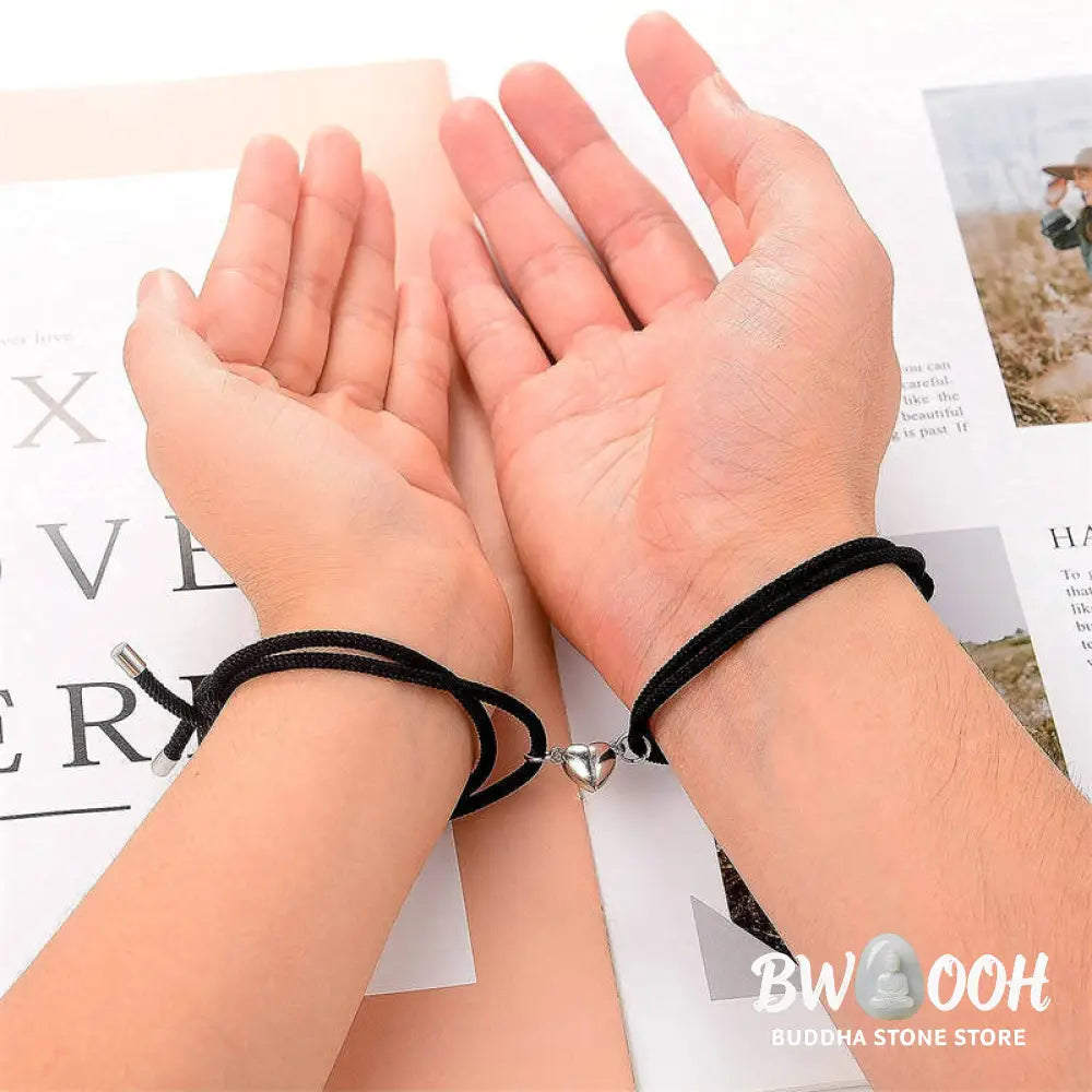 Two Magnetic Couple String Strength Bracelets connecting via a central magnetic clasp - View 18