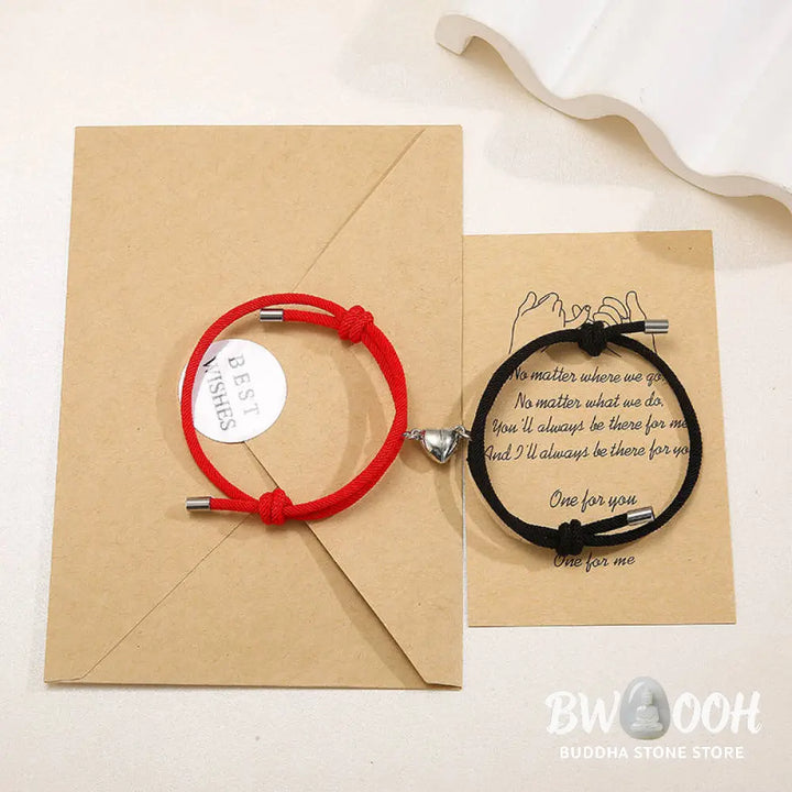 Two Magnetic Couple String Strength Bracelets connecting via a central magnetic clasp - View 10