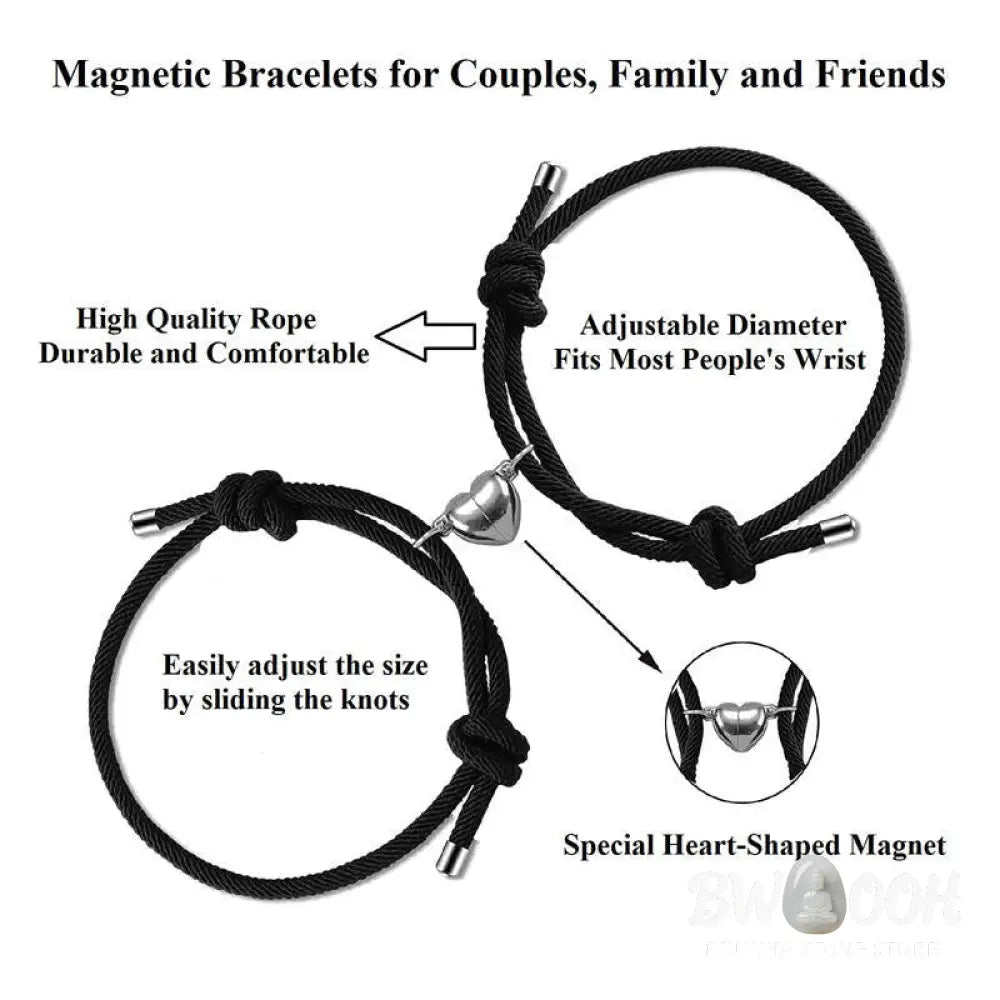 Two Magnetic Couple String Strength Bracelets connecting via a central magnetic clasp - View 19