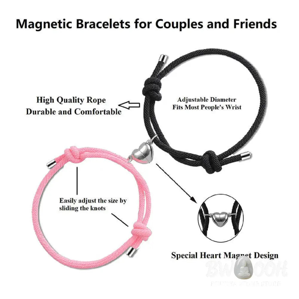 Two Magnetic Couple String Strength Bracelets connecting via a central magnetic clasp - View 14