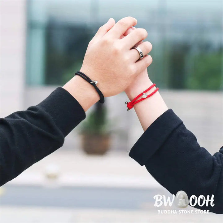 Two Magnetic Couple String Strength Bracelets connecting via a central magnetic clasp - View 8
