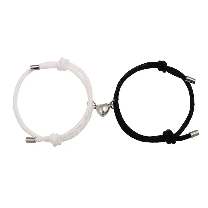 Two Magnetic Couple String Strength Bracelets connecting via a central magnetic clasp
