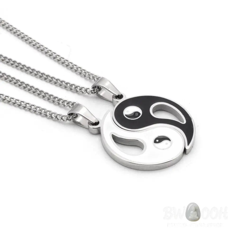 BWOOOH 2pcs Yin Yang Pendant Couple Necklace Matching Set - View 2