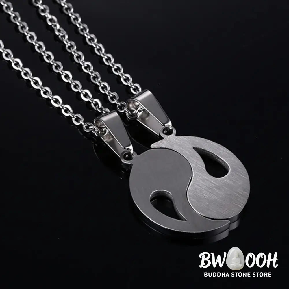 BWOOOH 2pcs Yin Yang Pendant Couple Necklace Matching Set - View 12