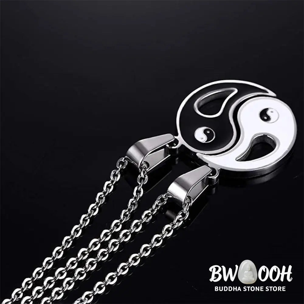 BWOOOH 2pcs Yin Yang Pendant Couple Necklace Matching Set - View 8