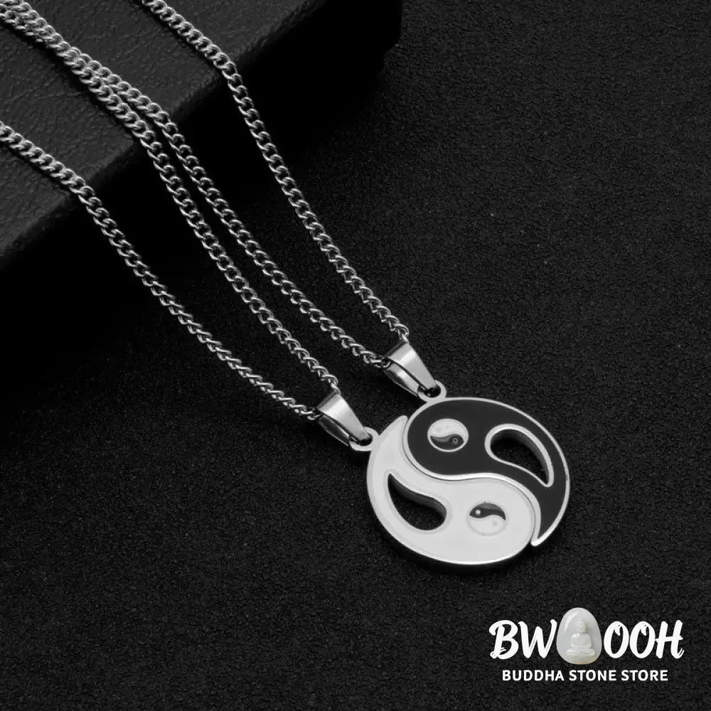BWOOOH 2pcs Yin Yang Pendant Couple Necklace Matching Set - View 7