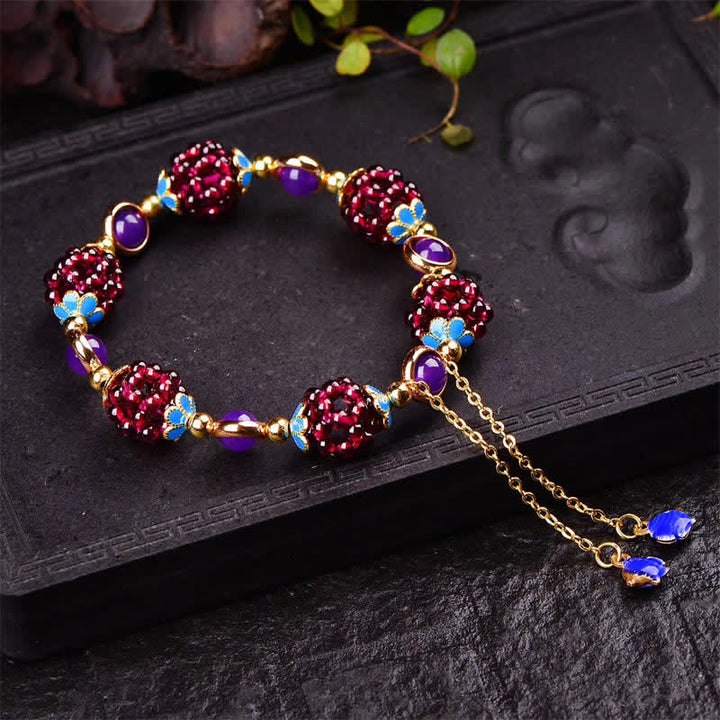BWOOOH Tibetan Garnet Calm Bracelet