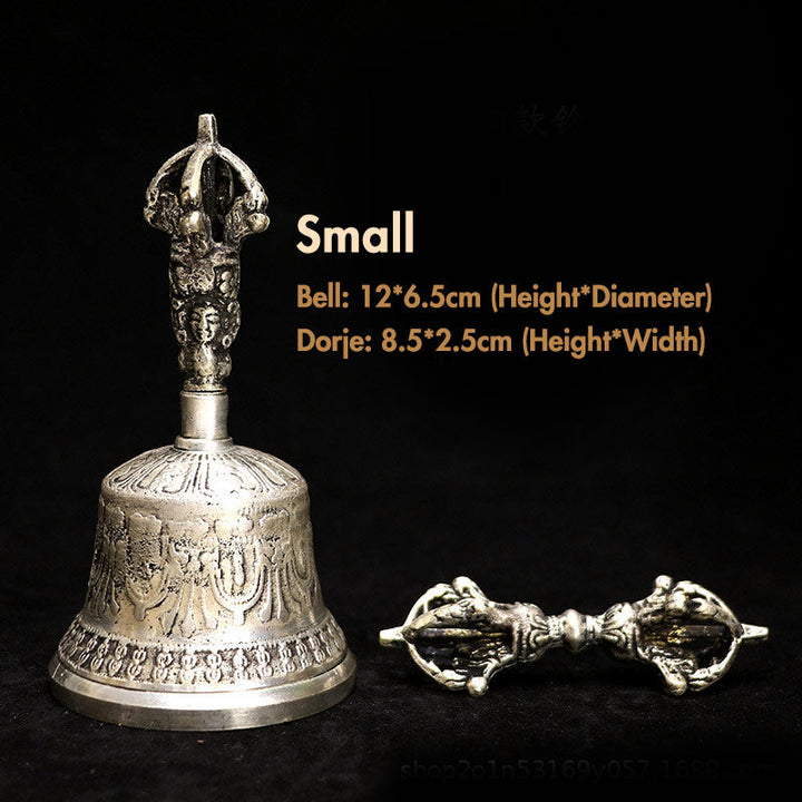 BWOOOH Tibetan Meditation Bell and Vajra Dorje Copper Decoration Set | spiritual healing bracelet