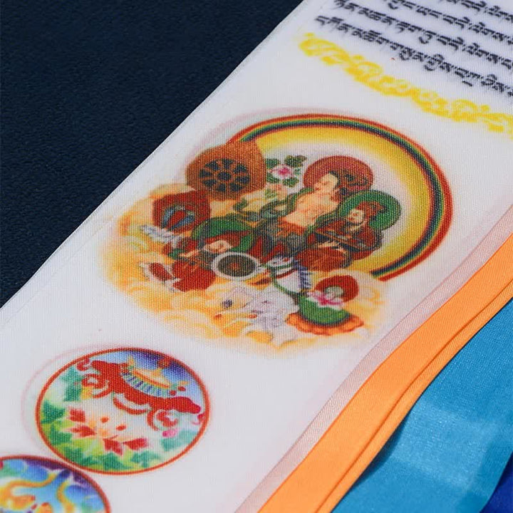 Buddha Stones Tibetan Eight Auspicious Symbols Lucky Arrow Home Decoration Prayer Flag