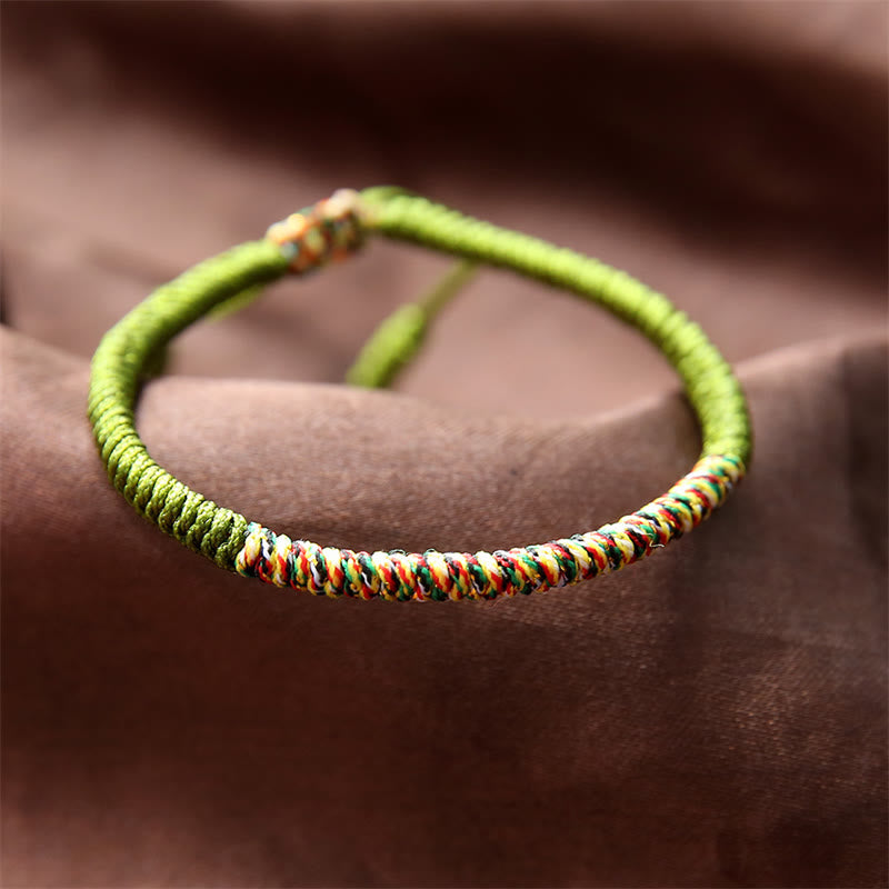 BWOOOH Tibetan Handmade Multicolor King Kong Knot Luck Strength Braided Bracelet  -  natural stone Tibetan bracelet for spir...